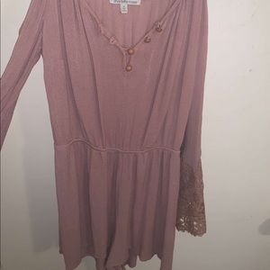 pink detailed romper